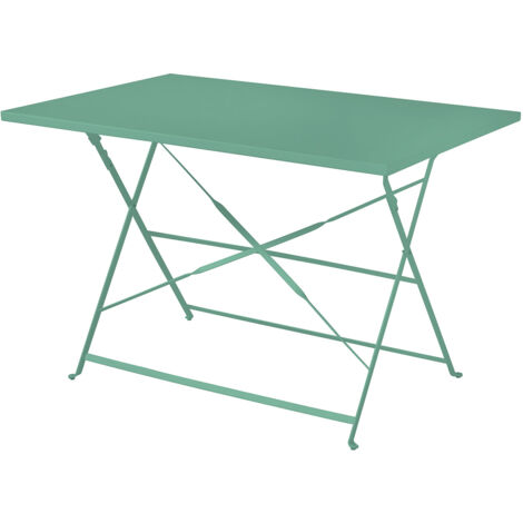 Tavolo Pieghevole da Giardino 110x70x72 cm Bistrò in Ferro Verde (1/2)