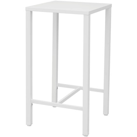 Tavolino Alto da Giardino 60x60x110 cm Iseo in Acciaio Bianco