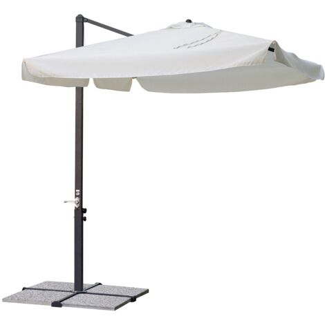 Ombrellone ottagonale per esterno 3 metri colore ecrù con 24 luci Led