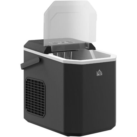 Macchina del Ghiaccio Autopulente da 9 Cubetti in 6-13 Minuti 22.2x29.4x29 cm in PP e Rame Nera (1/5)