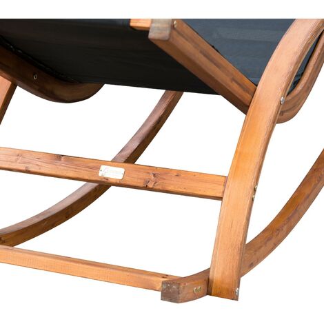 Lettino Prendisole a Dondolo con Cuscino in Massello di Teak FECD276896