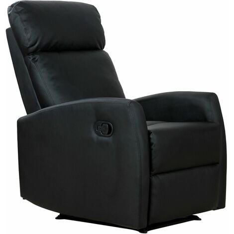 Poltrona Relax Reclinabile Ergonomica in Similpelle 65x92x100 cm Nero