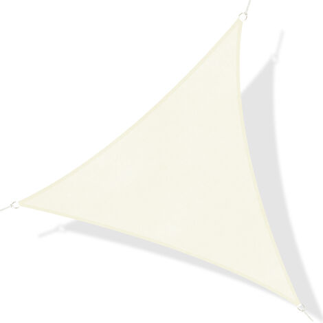 Tenda Vela da Giardino Triangolare in HDPE Crema 4x4x4m (1/8)