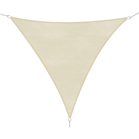 Tenda Vela da Giardino Triangolare in HDPE Crema 5x5x5m (1/5)