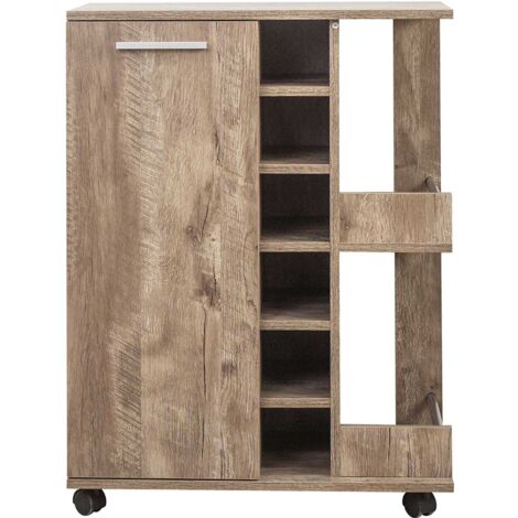 Cantinetta Portabottiglie In Legno Noce - 54 Posti, Per Vino, Enoteca, Bar, Casa, 62x25x120 Cm - Foto 6