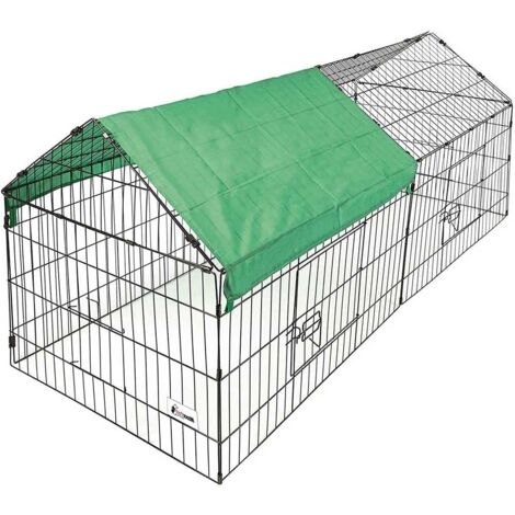 Gabbia per Conigli Recinzione per Animali Recinto 180x75 cm con Telo Protezione