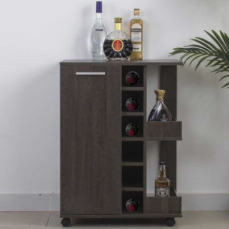 Mobile Bar Cantinetta Bottiglie Vino Legno Cantina 6 Posti Porta Calici Amaretto (1/5)