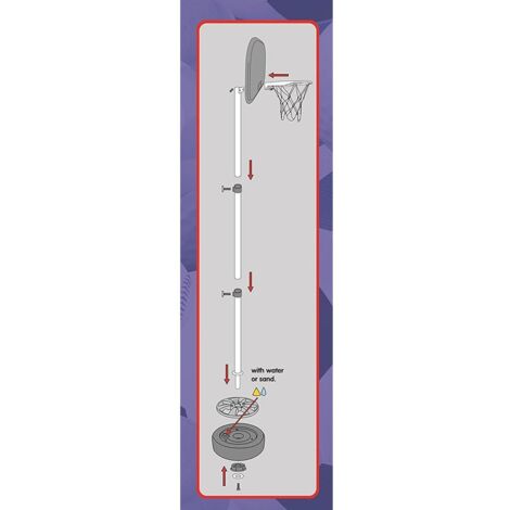 Canestro Regolabile Altezza BASKET CANESTRO PIANTANA PER BAMBINI 134CM BASE RIEMPIBILE PLASTICA Canestro Giardino Altezza Fino A 230 Cm