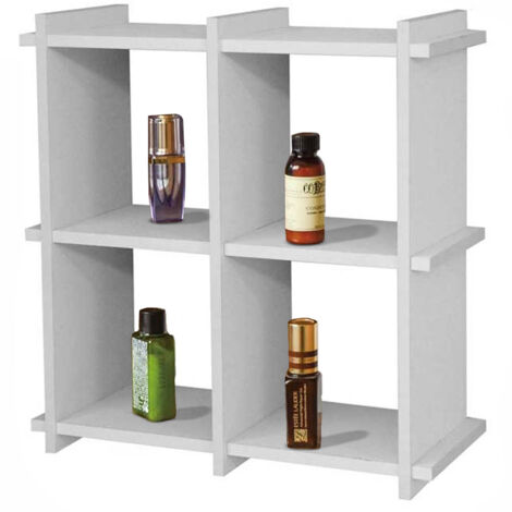 Libreria Da Parete 5 Ripiani Bianca - In Legno E PVC, 38x33x142 Cm, Porta Fino A 15kg A Ripiano - Foto 10