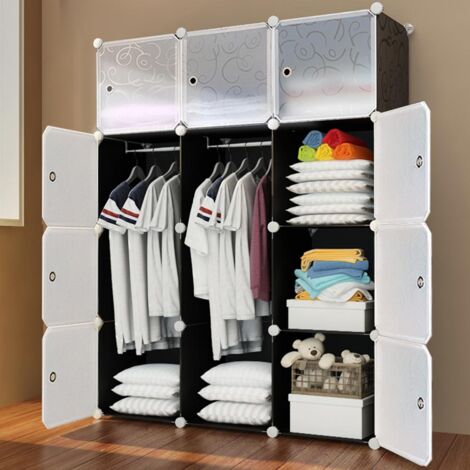 Armadio Modulare Bambini RELAX4LIFE - 12 Cubi, 110x37x145 Cm, Plastica E Metallo - Foto 9