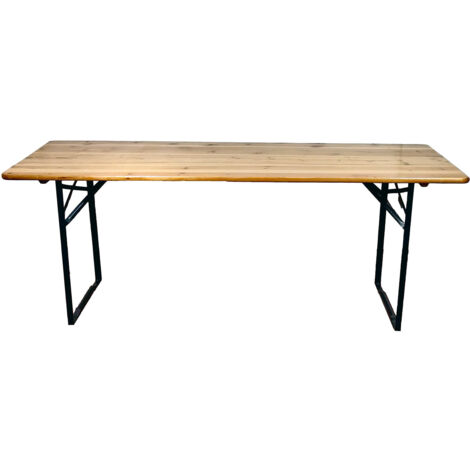 Tavolo Birreria da Giardino 220x80x78 cm in Ferro Piano in Legno