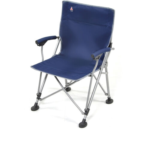 Sedia Phieghevole con Braccioli da Giardino 43x51x92 cm in Acciaio Ombrello Blu (1/3)