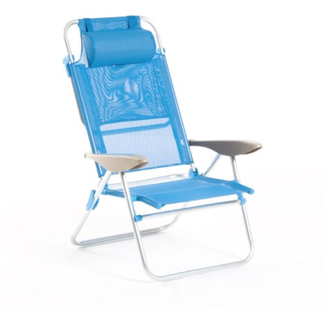 Sedia Sdraio con Braccioli Pieghevole 66x59x77 cm in Alluminio
