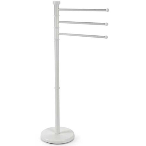 Piantana Portasciugamani Kiamami Valentina – 3 Bracci Snodabili In Acciaio Bianco, 89 Cm, Da Terra