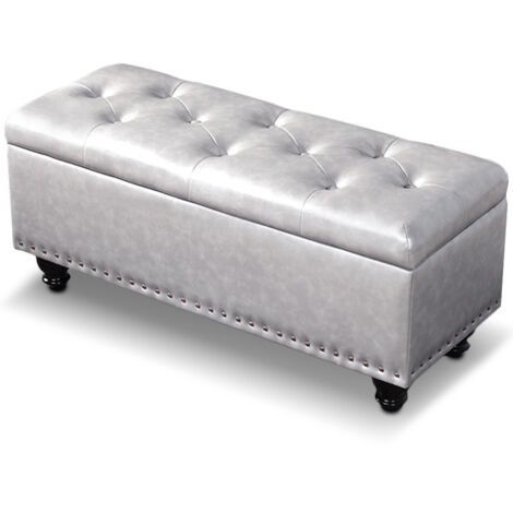 Panca contenitore con cuscino grigio conocchia cm 69 020010802