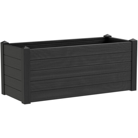 Fioriera da Giardino 42x42x40 cm in Polipropilene Trama 001 Ash Antracite
