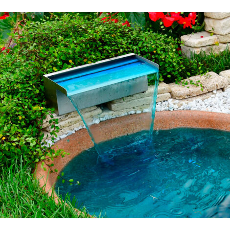 Lama d’Acqua Effetto a Cascata per Piscina o Laghetto 30x14xH10 cm in Acciaio Inox Lucido
