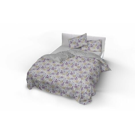 Tokokimo - Set di biancheria da letto da 220 x 240 cm, 3 pezzi, con 2 federe dotate di chiusura lampo da 80 x 80 cm, motivo con rami, copripiumone per letto