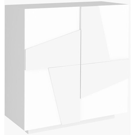 Scarpiera 2 Ante Battenti 81,2x39,2x86 cm Ping Bianco Lucido (1/5)