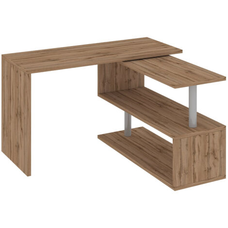 Scrivania con Gamba ad S Girevole 120/65x50x75 cm Volta Quercia Wotan (1/5)