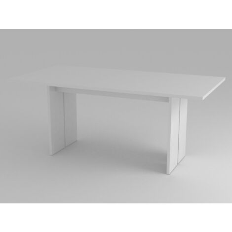 Tavolo Rettangolare 160x90x75 cm Bologna Bianco Lucido (1/3)