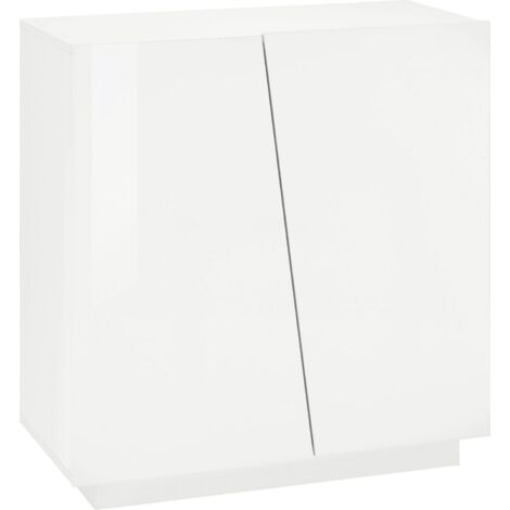 Scarpiera 2 Ante Battenti 80,4x38x86 cm Vega Bianco Lucido (1/4)