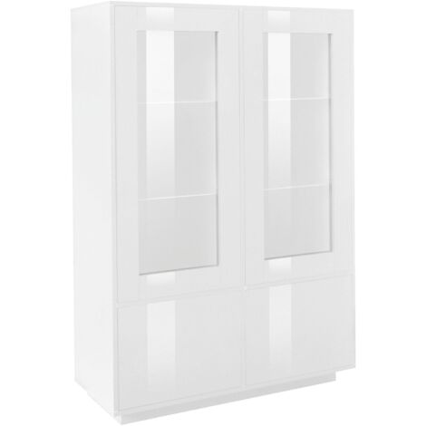 Mobile Vetrina 4 Ante 100,1x41,4x146 cm Bloom Bianco Lucido (1/5)