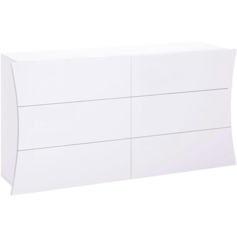 Comò 6 Cassetti 155,1x40x81,5 cm Arco Bianco Lucido (1/3)