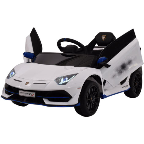 Macchina Elettrica per Bambini 12V con Licenza Lamborghini Aventador SVJ Small Bianca