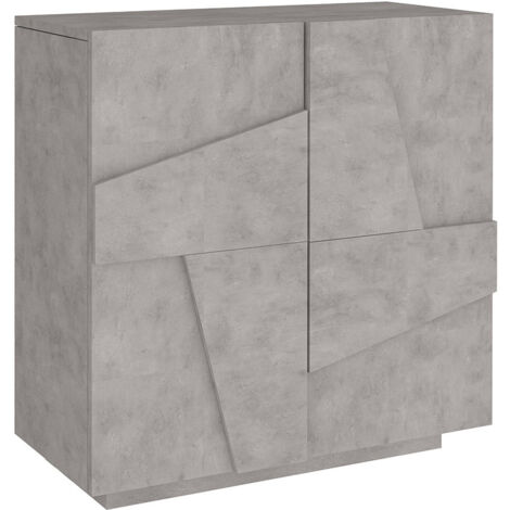 Scarpiera 2 Ante Battenti 81,2x39,2x86 cm Ping Cemento Bronx (1/5)