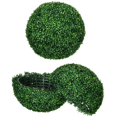 2 Cespugli Artificiali Bosso - Piante Finte Per Esterni