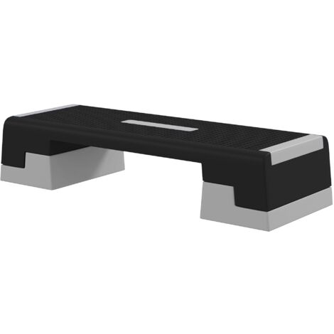 Stepper ad Altezza Regolabile con Gradini Rimovibili e Fondo Antiscivolo 97x36x15/20/25 cm in ABS Grigio (1/5)