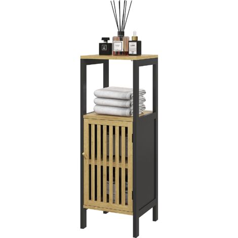 GOPLUS Mobiletto Da Bagno, Con Ripiano Aperto, 2 Cassetti E 1 Armadietto Armadio Laterale Per Bagno E Soggiorno Bianco 60 30 108 Cm Grigio 83823357
