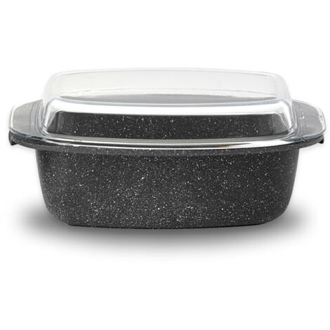 Casseruola Rettangolare con Coperchio in Vetro Antiaderente 33x22 cm Olympia Hard Cook (1/5)
