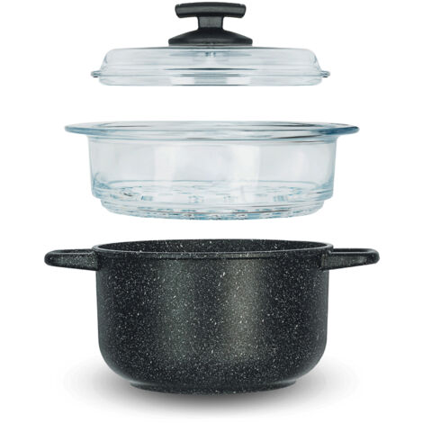 Set Pentole Antiaderenti In Ceramica Bianca 5 Pezzi Con Manici Staccabili – Impilabili, Adatte A Induzione – Senza PFOA E PTFE – Per Camper E Cucine Piccole - 2