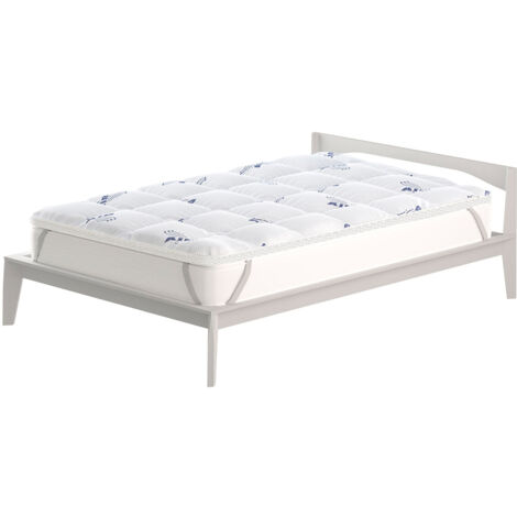 Topper 1 Piazza e Mezzo Trapuntato 300 gr/mq con Elastici Air Traspirante Bianco