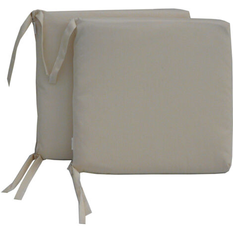 Cuscini Per Sedia Da Patio 48x48x7 Cm – 2 Pezzi Reversibili – Grigio – Tessuto Idrorepellente E Antisbiadimento Con Cinghie Fissaggio