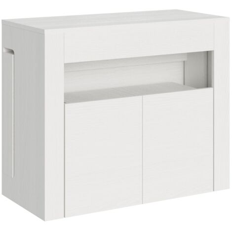Consolle Tavolo Allungabile 90-302x42x75 cm Evolve Bianco Frassino con Panca Inferiore (1/5)