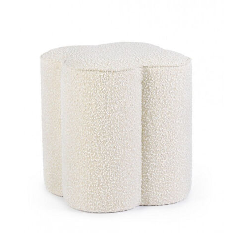 Pouf 40x40x45 cm Cointa in Bouclè Naturale
