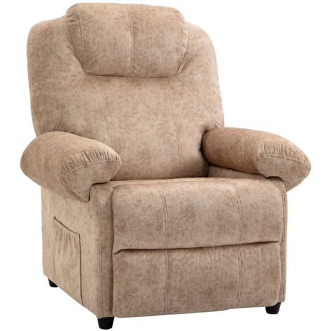 Poltrone Relax Reclinazione Manuale Poggiapiedi Estraibile Beige (1/5)