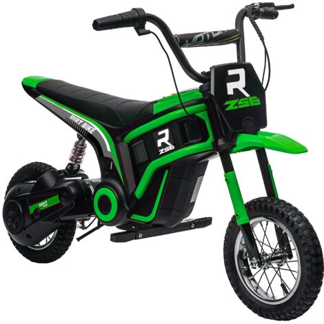 Moto Elettrica per Bambini con Acceleratore Manuale 2 Velocità 8-16km/h Verde (1/5)