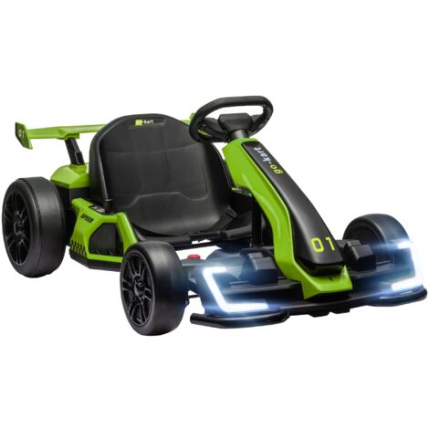 Go Kart Elettrico per Bambini 24V 12km/h con Seggiolino Regolabile Verde (1/5)