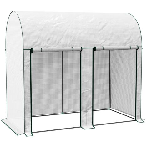 Serra da Giardino 2 m² 200x100x178 cm 2 Porte Avvolgibili Copertura in PE Bianco