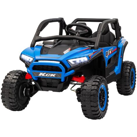 Macchina Elettrica per Bambini 24V Velocità 5-7km/h Guida Manuale e Telecomando Blu