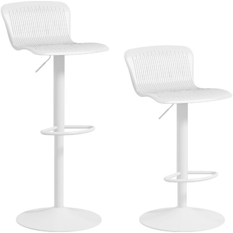 Set di 2 sgabelli da bar in velluto beige, base in metallo nero