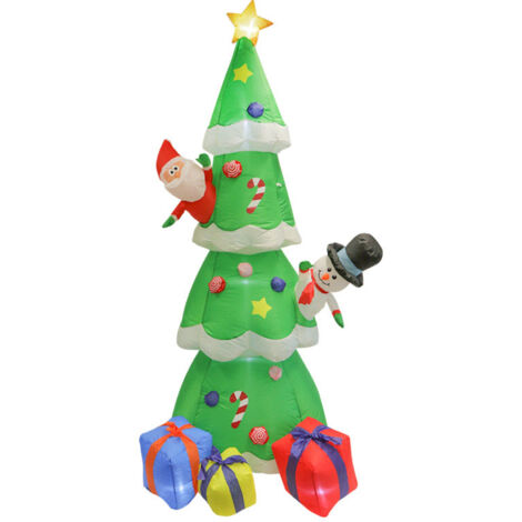 Easycomfort Albero Di Natale Gonfiabile Gigante 243cm Con Luci A Led E Babbo Natale 80781659 - Foto 3