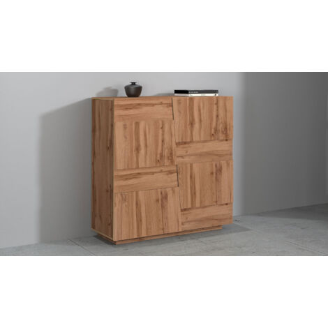 Credenza SIMPLIHOME Lowry 2 Ante – Legno Massello Acacia, Finitura Antracite Invecchiato, 104 Cm