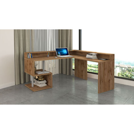 Scrivania Angolare a Giorno 182x160x60x92,5h cm Esse Rovere Wotan (1/5)