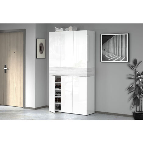 Scarpiera Tower Alta 5 ripiani in Metallo Bianco, Yamazaki - Arredo per