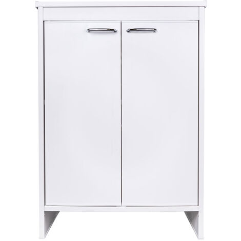 Mobile Lavanderia da Esterno 60x49x84 cm in PVC Bianco (1/5)